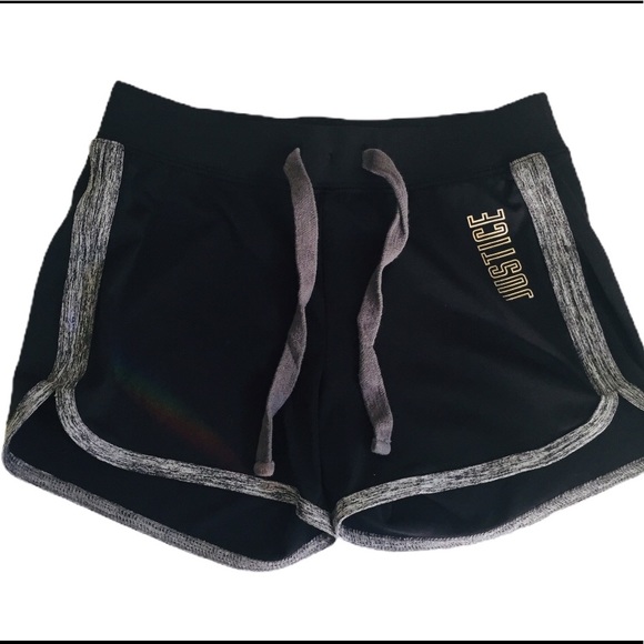 Justice Other - JUSTICE Girls Black Grey Colorblock Dolphin Athletic Shorts Size 6-7